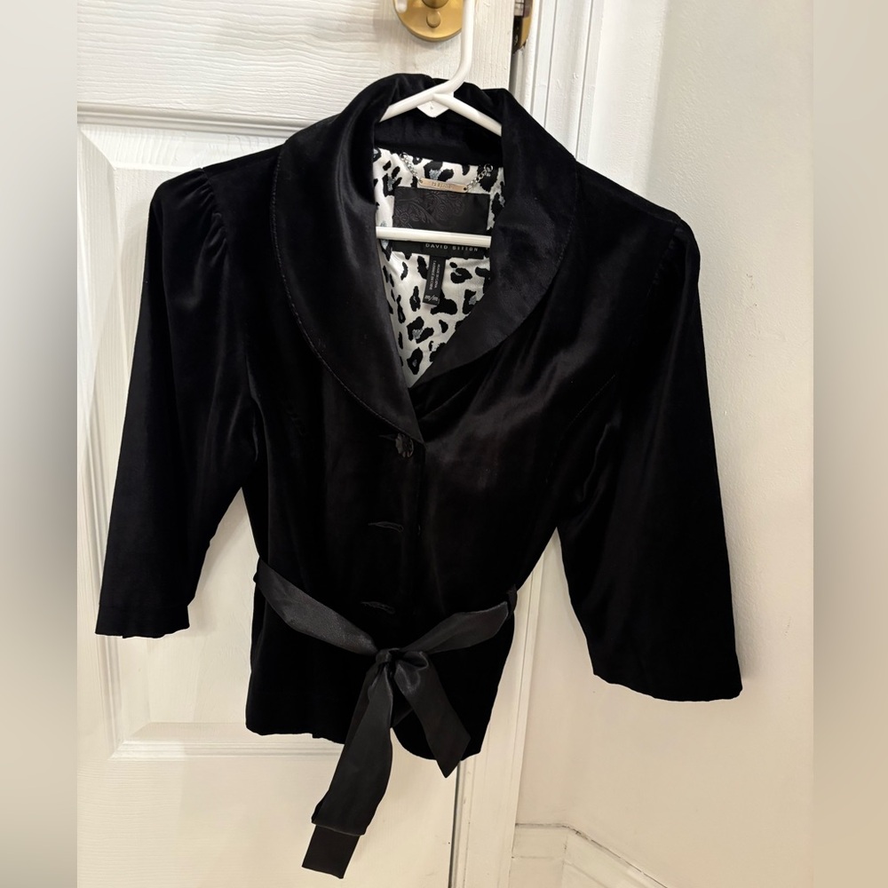 Buffalo David Bitton Black Velvet Women's Blazer with Belt